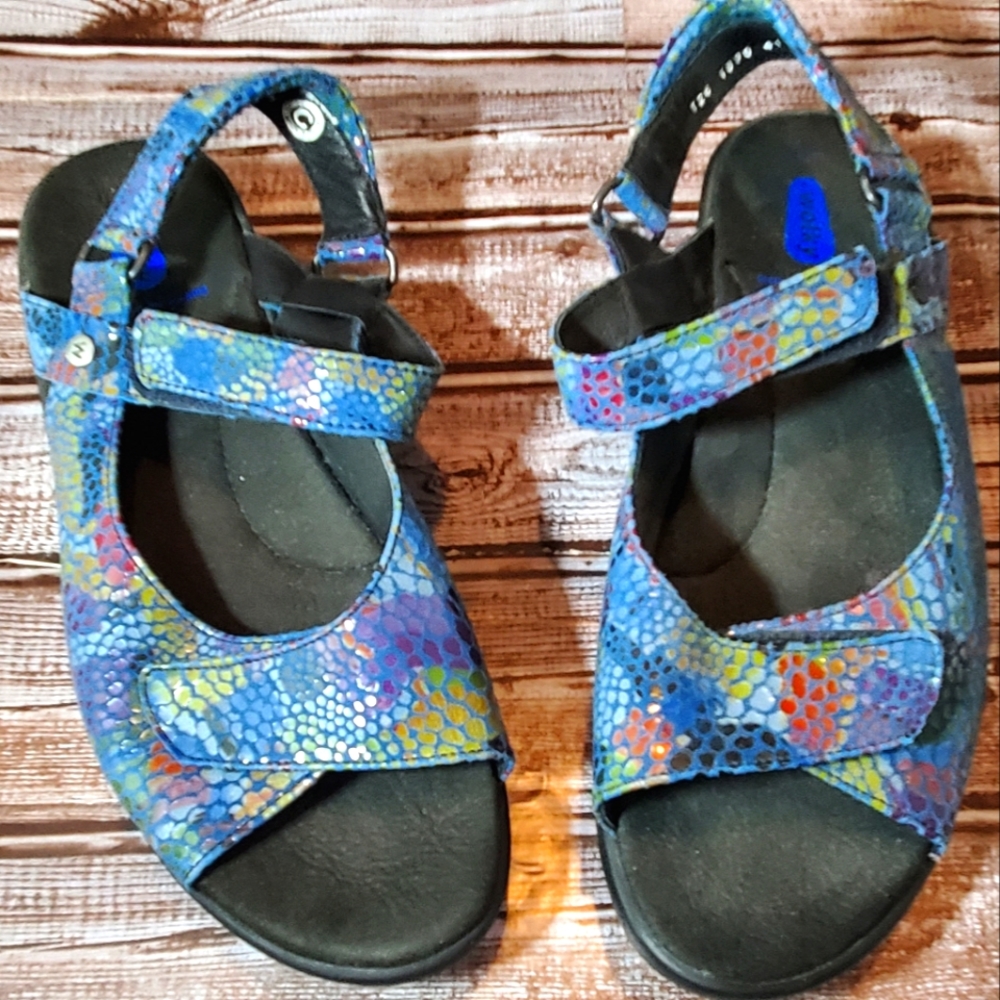 Wolky Pichu Cool Multi-color Fantasy Jewel Tone Sandal 41 or 9